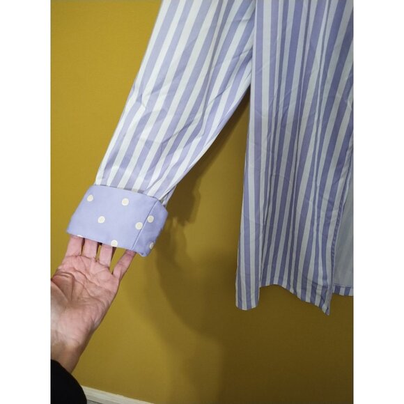 VTG 80s Lady Blair Lightweight Long Cuffed Slv Striped Open Front Blazer M Lilac - Picture 2 of 5